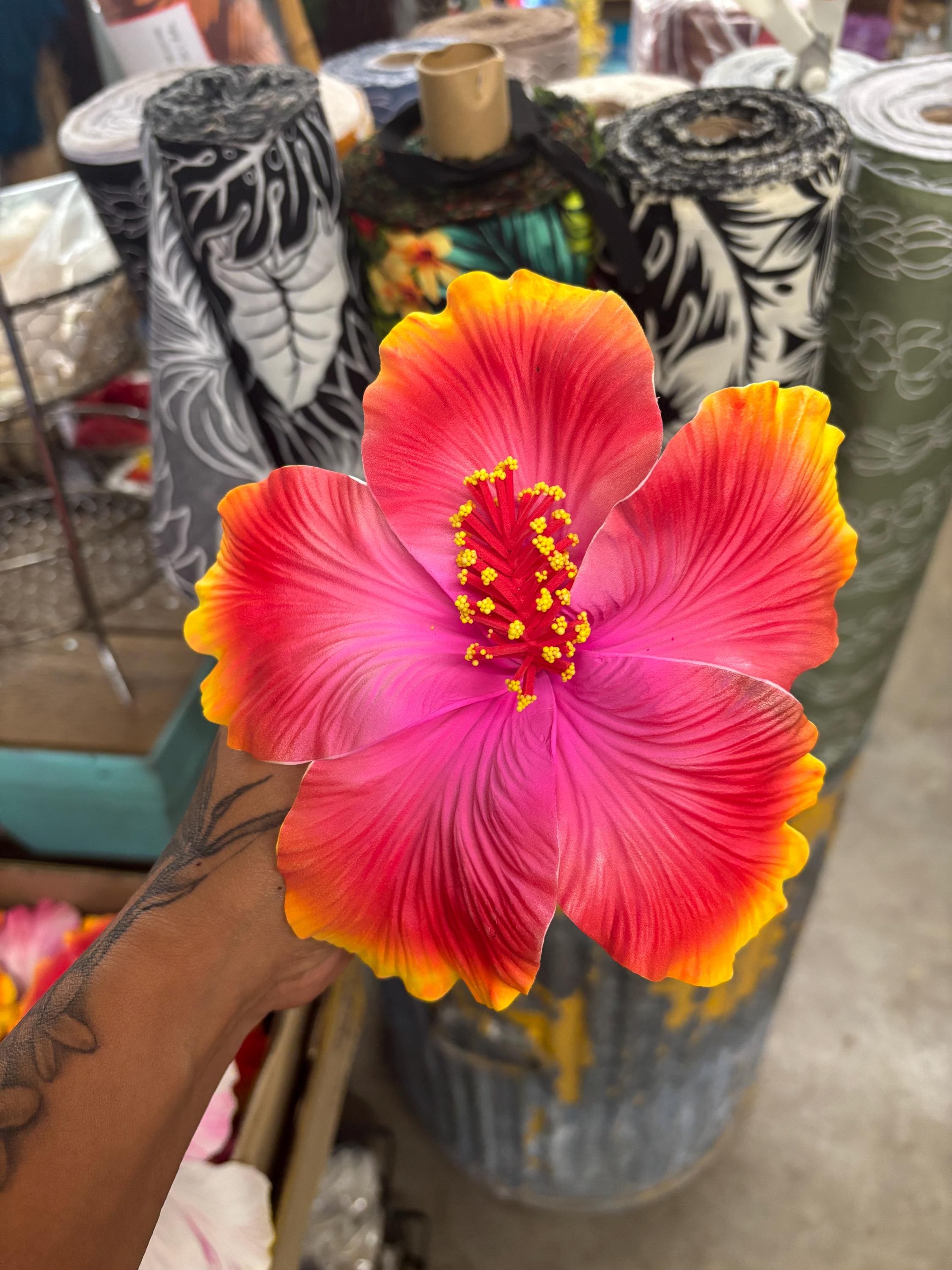 フラワー Foam GIANT 6.5 Inch HIBISCUS Flower Hair Stem Pick - Etsy