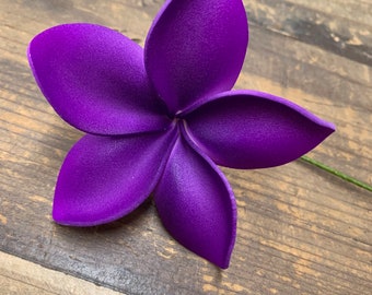 Foam Plumeria Hair Pick- Purple