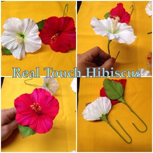 Real Touch HIBISCUS Flower Hairpick - Etsy