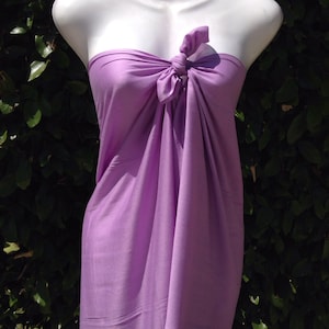 Tahitian PAREU -LAVENDER no fringe pareo