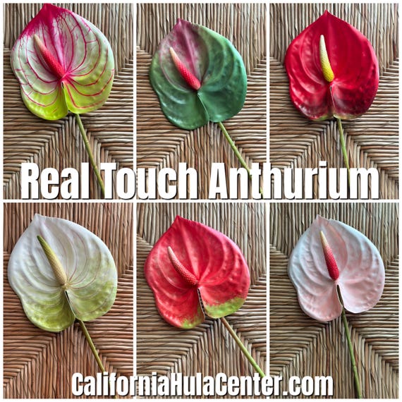 Real Touch Anthurium Hair Pick Flower Stem