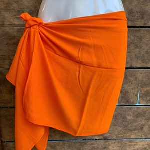Tahitian PAREU ORANGE no fringe pareo