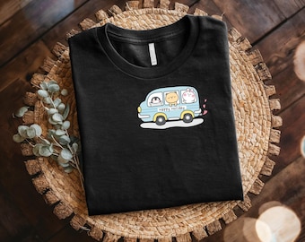 T-shirt con simpatici animali per le feste / T-shirt unisex in cotone / Design adorabile / Regalo perfetto per amici e familiari, T-shirt regalo per le feste.