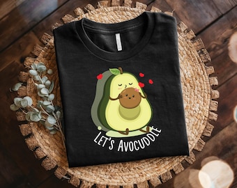 Maglietta Let's Avocuddle / Maglietta coppia di avocado affascinante / Top in cotone unisex / Regalo perfetto per fidanzate e fidanzati / Regalo di coccole, avocado