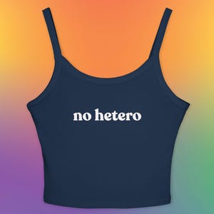 Geen hetero spaghettibandjes tanktop-grappige Y2k baby-T-shirt LGBT queer Enby homo biseksuele lesbienne roze zomer crop top trots maand cadeau voor haar
