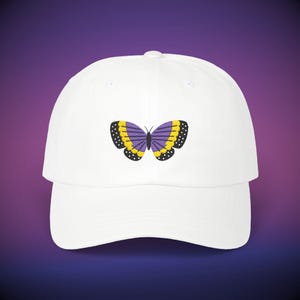 Gestickte nicht binäre Schmetterlingsmütze-Subtiles LBGTQ Sticken nicht binäre Geschlechtsidentität Baseball Dad Cap Hut LGBT Geschenk