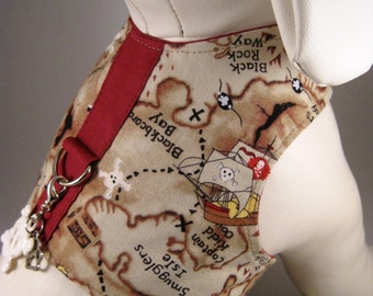 Dog Harness Vest "Treasure Map"