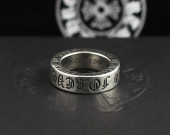 CH In Box 925 Silver classic punk Eternal Cross Ring chrome gothic style Y2K Jewelry Birthday Gift