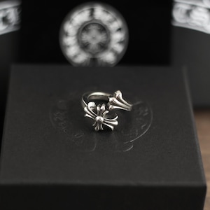 CH In Box 925 Silver Fishbone Waves Ring Water Ripples Ring chrome gothic style Y2K Jewelry Birthday Gift