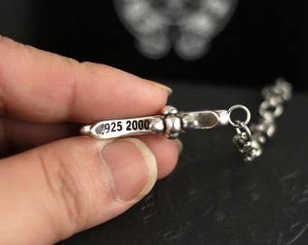 CH in Box 925 Silver Cross Pendant Necklace Adjustable Chain