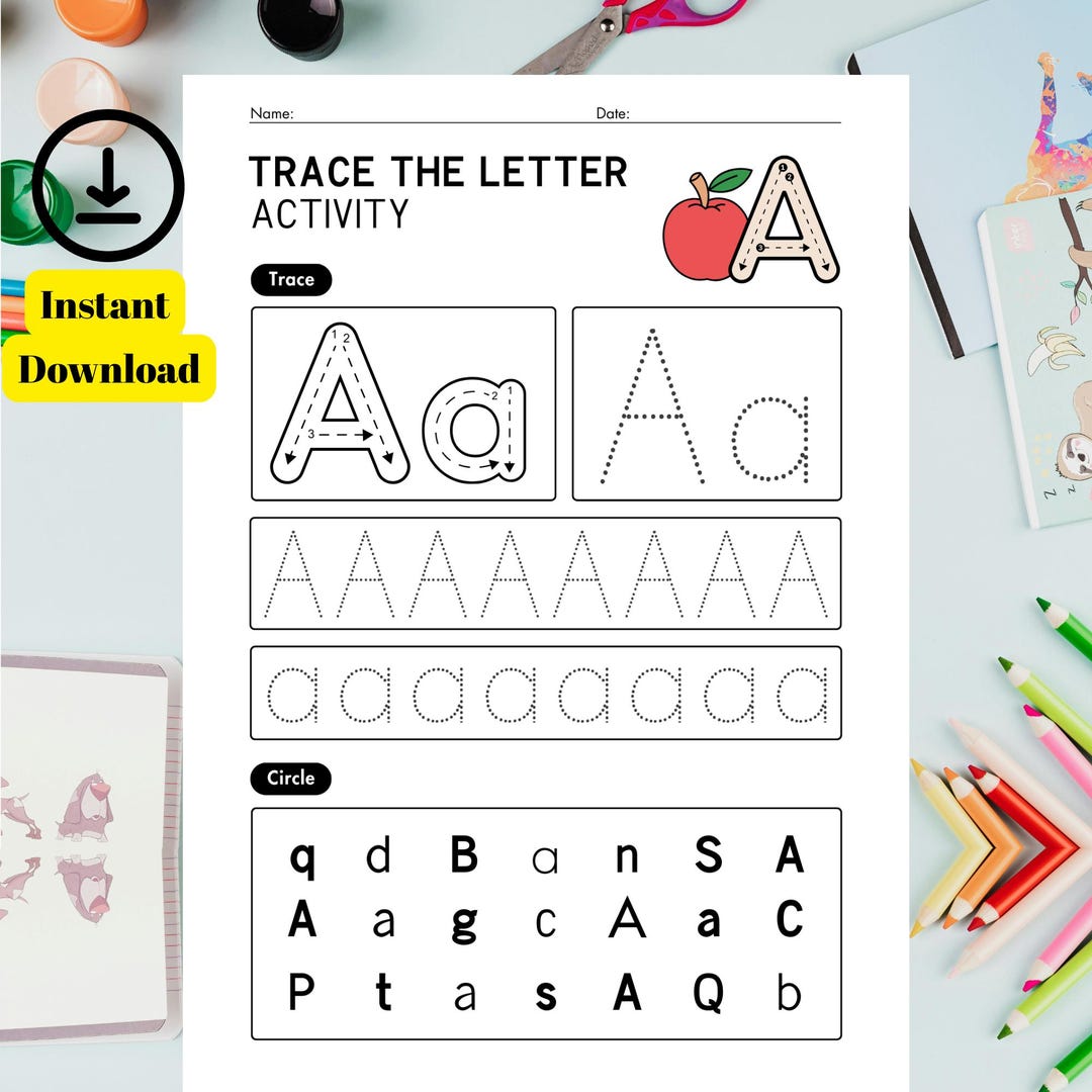 Hoja de trabajo imprimible para trazar el alfabeto / Práctica de letras ...
