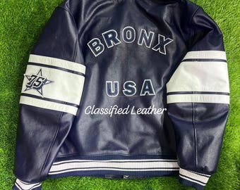 Jaqueta bomber de couro bovino feita à mão: Jaqueta masculina Avirex Bronx Flight