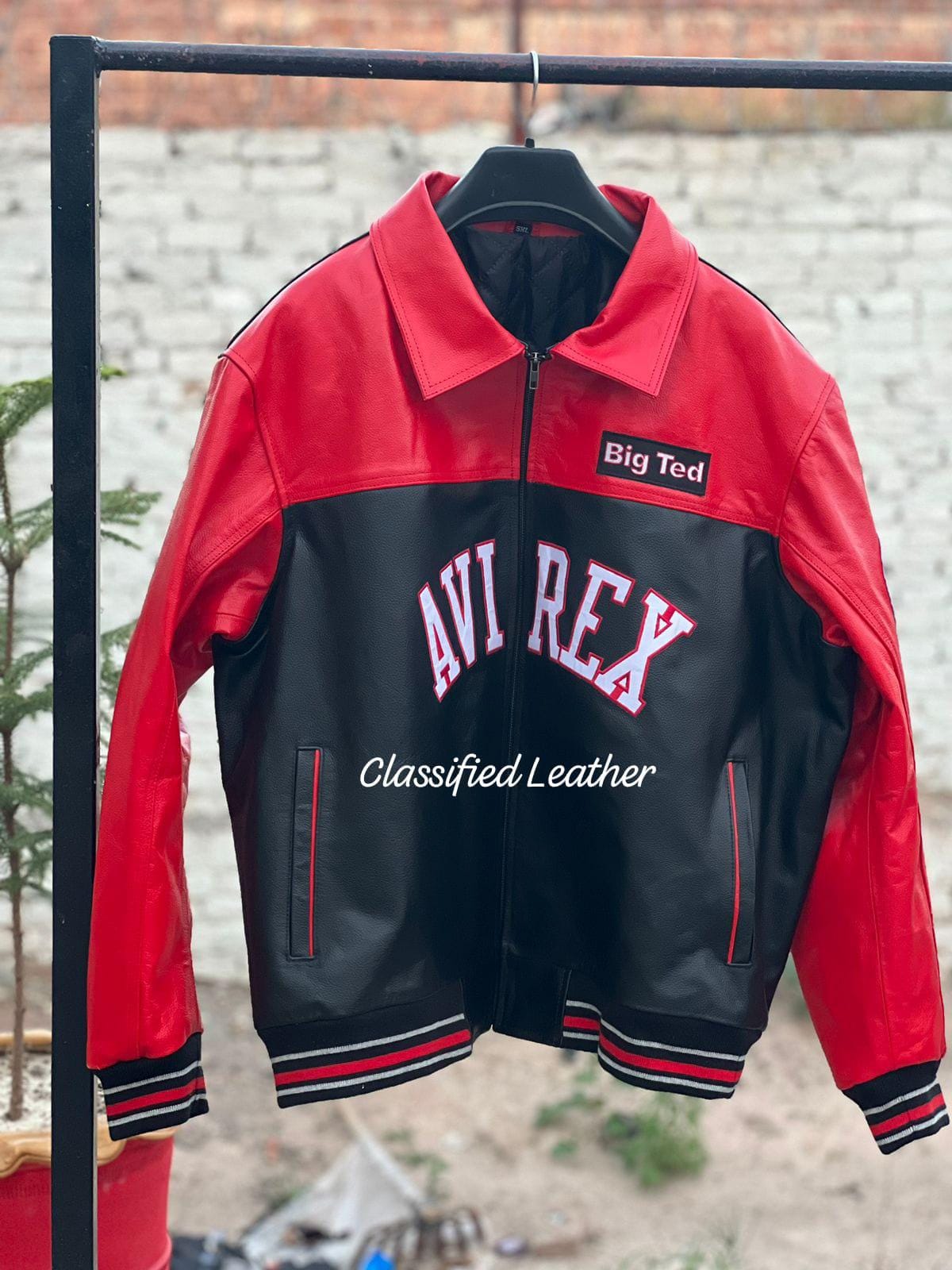 Handmade Men's Avirex Cowhide Leather Jacket: Iconic Personalized