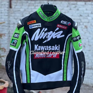 Handgemachte alle Jahreszeiten Kawasaki Motorrad Reit Motorrad Racing Jacke Atmungsaktives Mesh-Gewebe Biker-Jacke