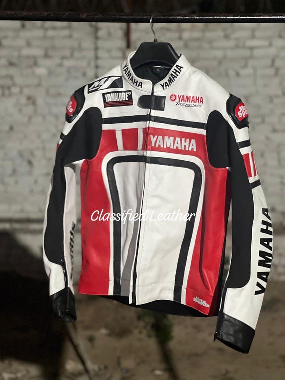 希少　YAMAHA ヤマハ 本革 ライダースジャケット レーシングジャケット ヤマハのハンドメイドレーシングレザージャケット：牛革バイカーバイク