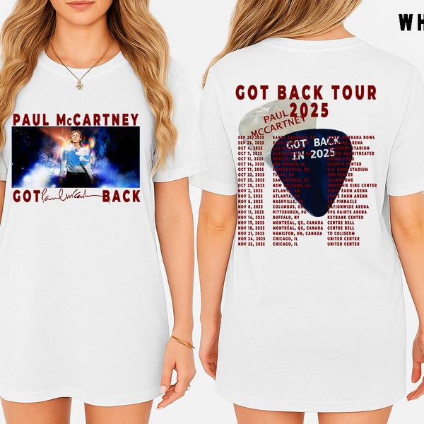 T-shirt Paul McCartney Tour 2025 - Merch Officiel - Neuf Avec étiquettes