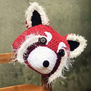 Red Panda Hat, Animal Hat, Crochet Beanie, Men, Women, Boy, Girl, Halloween Costume, Christmas Gift, Winter, Clothing, Accessories, Baby