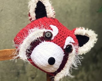 Red Panda Hat, Animal Hat, Crochet Beanie, Men, Women, Boy, Girl, Halloween Costume, Christmas Gift, Winter, Clothing, Accessories, Baby