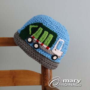 Garbage Truck Hat, Trash Truck Hat, Crochet Beanie, Truck Hat, Boys, Girls, Men, Women, Holiday Gift, Children's Gift, Fun Hat, Winter Hat image 4