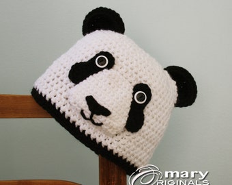 Panda Bear Hat, Bear Hat, Animal Hat, Crochet Beanie, Winter Hat, Men, Women, Boys, Girls, Holiday Gift, Halloween Costume, Crochet Panda