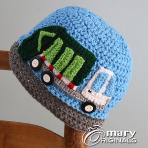 Garbage Truck Hat, Trash Truck Hat, Crochet Beanie, Truck Hat, Boys, Girls, Men, Women, Holiday Gift, Children's Gift, Fun Hat, Winter Hat image 2