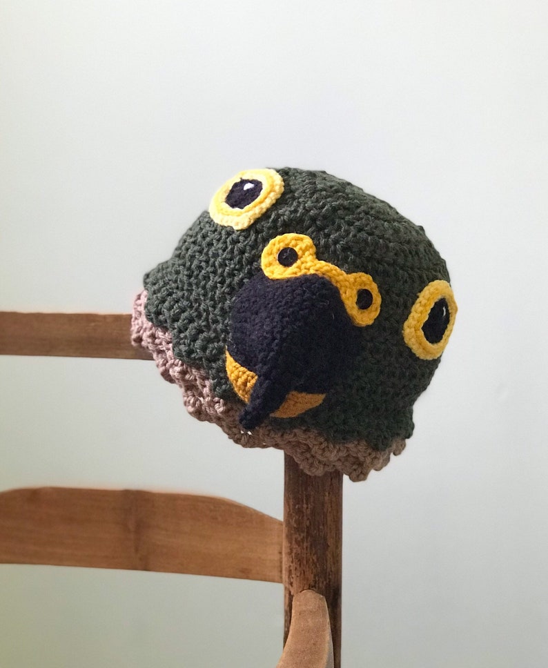 Kea Parrot Hat, Beanie, Crochet, Accessories, Clothing, Men, Women, Boys, Girls, Bird, Gift, Christmas, Halloween, Costume, Winter, Gag Gift image 3