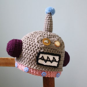 Robot Hat, Crochet Beanie, Halloween Costume, Children's Clothing, Crochet Robot, Girls, Women, Accessories, Costume, Geekery, Holiday Gift image 5