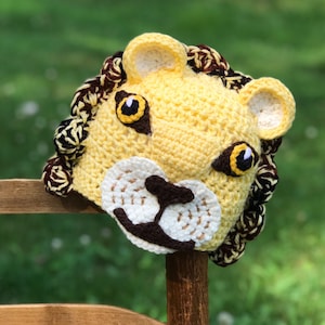 Lion Hat, Beanie, Big Cat, Crochet, Accessories, Clothing, Men, Women, Boys, Girls, Baby, Gift, Halloween Costume, Christmas, Birthday Gift