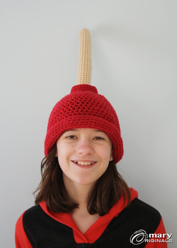 Plunger Hat, Gag Gift, Funny Hat, Toilet Hat, Winter Hat, Holiday Gift,  Halloween Costume, Crochet Beanie, Children, Men, Women, Clothing 