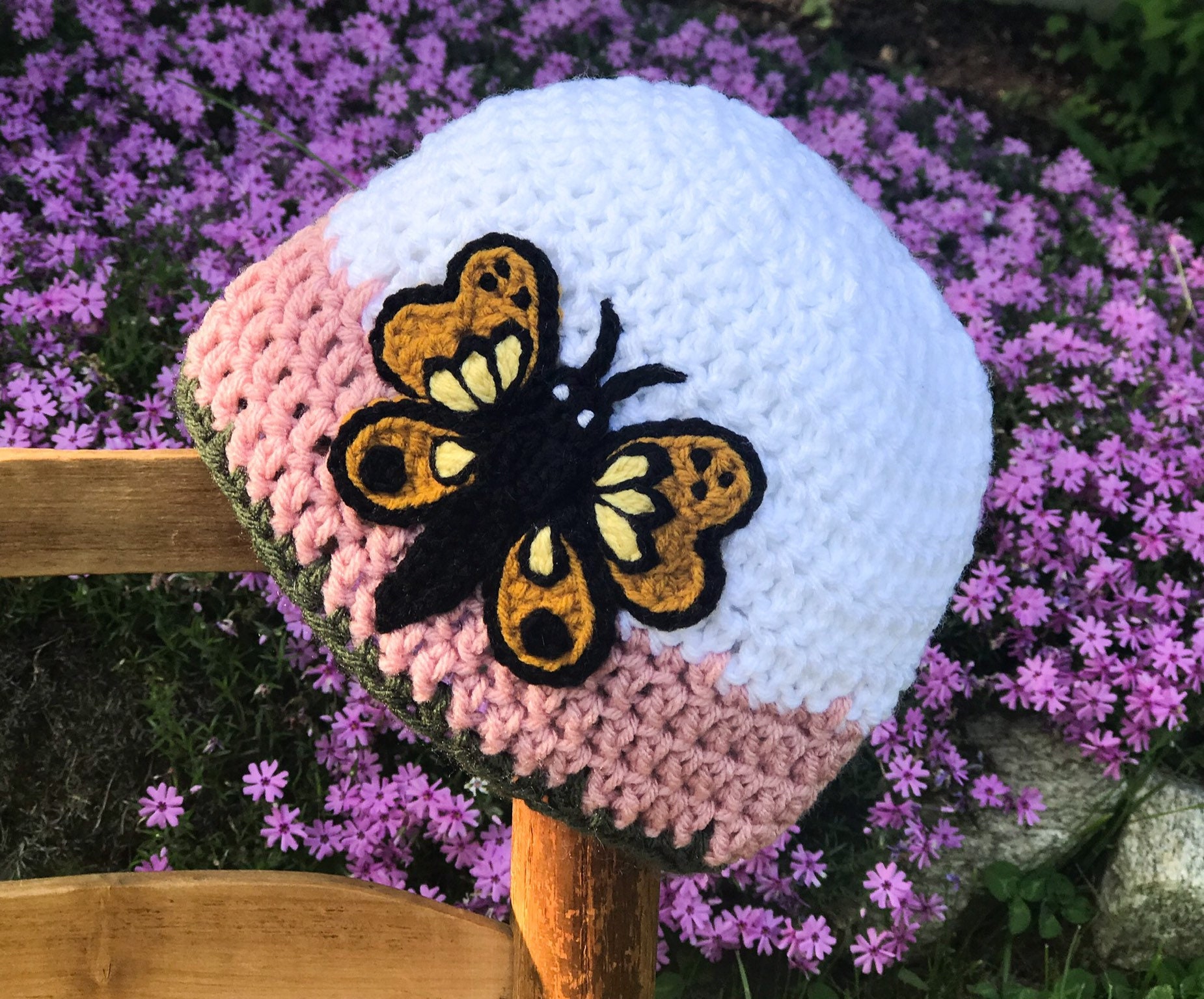 Butterfly Hat, Crochet, Beanie, Girls, Women, Clothing  display picture 3