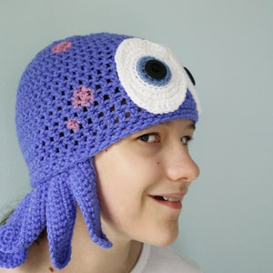 Octopus Hat, Squid Hat, Jellyfish Hat, Crochet Beanie, Funny Hat, Sea Creature, Accessories, Boy's Clothing, Girl's Clothing, Men, Women, image 4