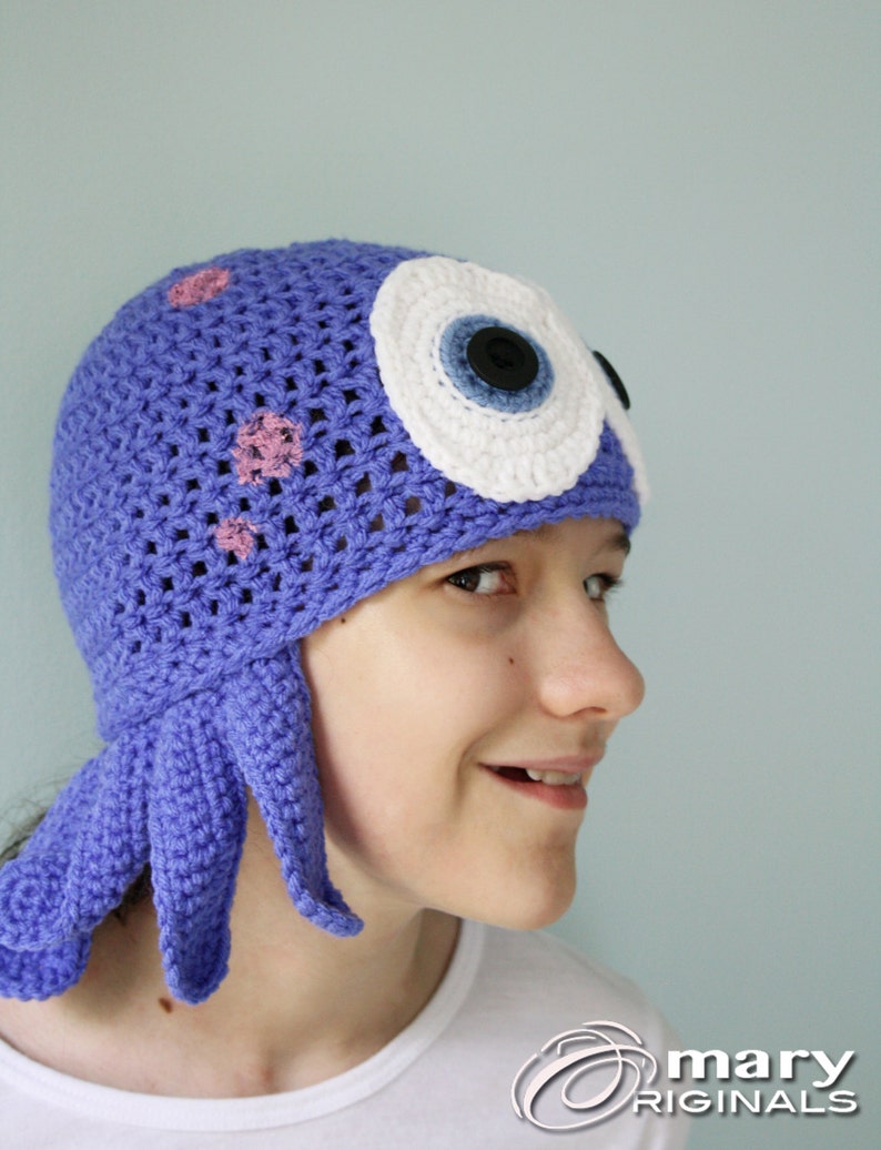 Octopus Hat, Squid Hat, Jellyfish Hat, Crochet Beanie, Funny Hat, Sea Creature, Accessories, Boy's Clothing, Girl's Clothing, Men, Women, image 4