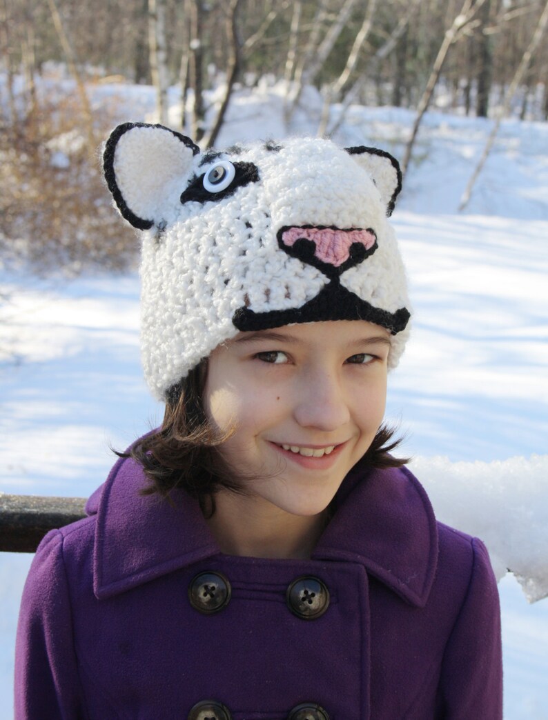Snow Leopard Hat Animal Hat Cat Hat Leopard Beanie Winter Etsy