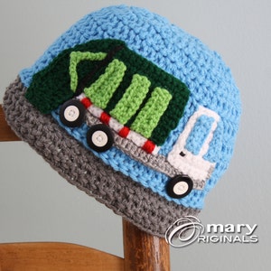 Garbage Truck Hat, Trash Truck Hat, Crochet Beanie, Truck Hat, Boys, Girls, Men, Women, Holiday Gift, Children's Gift, Fun Hat, Winter Hat image 1