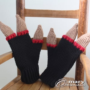 Monster Gloves, Crochet Gloves, Mittens, Syfy, Halloween Costume, Three Fingered Gloves, Men, Women, Boys, Girls, Winter, Gift, Holidays image 3