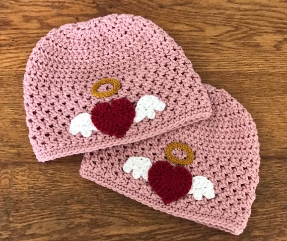 Beautiful Angel Heart Hat, Angel Hat, Crochet Beanie, Chemo  display picture 1