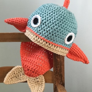 Salmon Hat, Crochet, Beanie, Fish Hat, Men, Women, Boys, Girls, Halloween, Costume, Baby, Christmas, Gift, Winter, Clothing, Accessories
