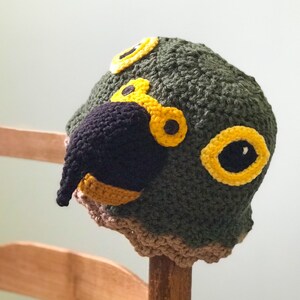 Kea Parrot Hat, Beanie, Crochet, Accessories, Clothing, Men, Women, Boys, Girls, Bird, Gift, Christmas, Halloween, Costume, Winter, Gag Gift image 5