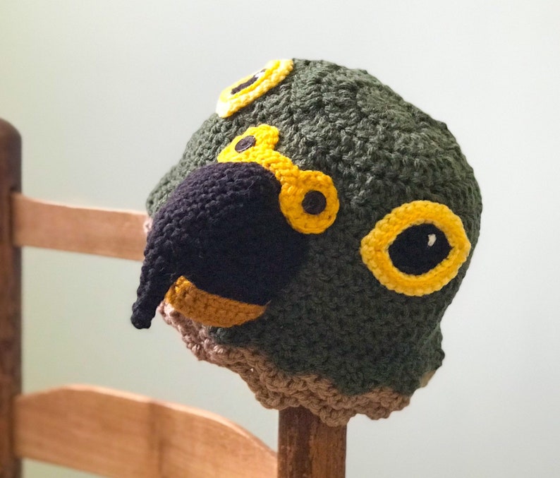 Kea Parrot Hat, Beanie, Crochet, Accessories, Clothing, Men, Women, Boys, Girls, Bird, Gift, Christmas, Halloween, Costume, Winter, Gag Gift image 5