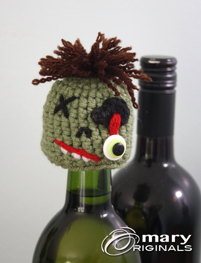 Drunken Zombie Zombie Head Wine Topper Bottle Topper Etsy