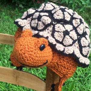 Turtle Hat, Wood Turtle, Crochet Beanie, Gift, Halloween, Christmas, Men, Women, Boys, Girls, Animal Hat, Fun, Gag Gift image 2