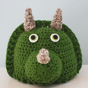 Triceratops-hatt, dinosauriehatt, virkad mössa, pojkar, flickor, män, kvinnor, baby, barnpresent, julklapp, halloweendräkt, vinterhatt bild 1