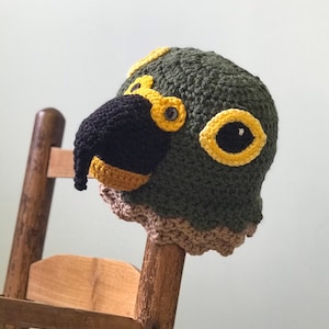 Kea Parrot Hat, Beanie, Crochet, Accessories, Clothing, Men, Women, Boys, Girls, Bird, Gift, Christmas, Halloween, Costume, Winter, Gag Gift image 1