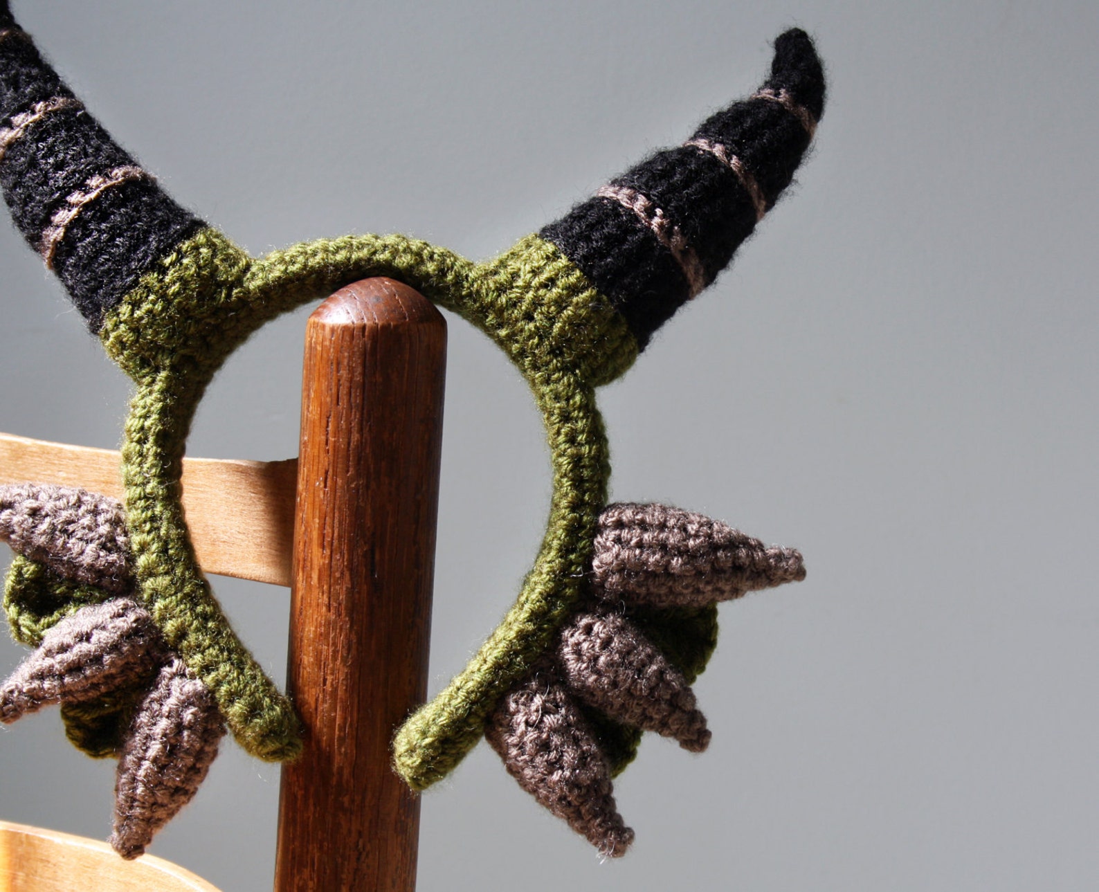 THE Dragon Headband Dragon Horn Headpiece Crochet Headband Etsy