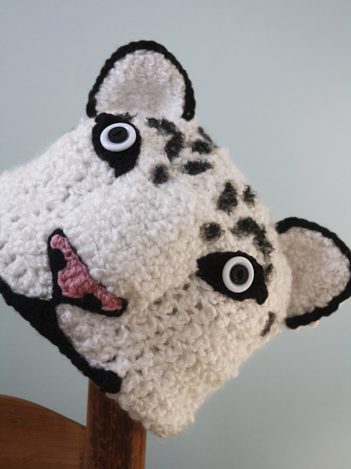 Snow Leopard Hat, Animal Hat, Cat Hat, Leopard Beanie, Winter Hat