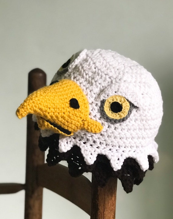 Bald Eagle Hat Crochet Beanie Animal 