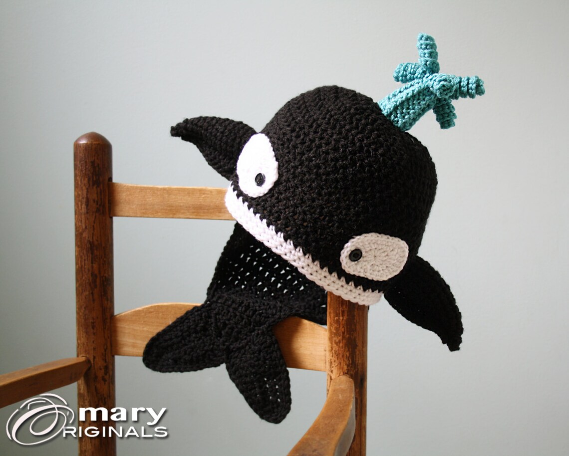 Whale Hat Crochet Beanie Fish Hat Orca Killer Whale Men Etsy