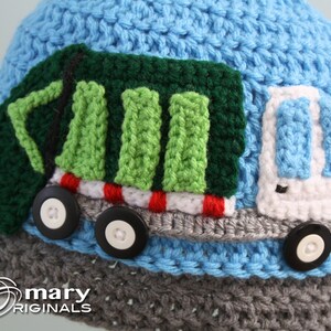 Garbage Truck Hat, Trash Truck Hat, Crochet Beanie, Truck Hat, Boys, Girls, Men, Women, Holiday Gift, Children's Gift, Fun Hat, Winter Hat image 3