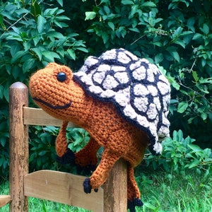 Turtle Hat, Wood Turtle, Crochet Beanie, Gift, Halloween, Christmas, Men, Women, Boys, Girls, Animal Hat, Fun, Gag Gift image 1