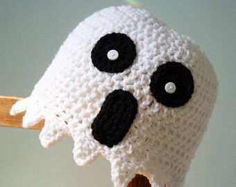 Happy Haunting Hat, Ghost Hat, Halloween Costume, Crochet Beanie, Crochet Ghost, Children's Clothing, Men, Women, Accessories, Autumn Hat